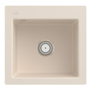 V&B Évier encastré Subway 50 S Flat avec garniture de vidage, commande manuelle, ivoire