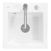 V&B Évier encastré Subway 50 S Flat avec garniture vidage, commande excentrique, blanc