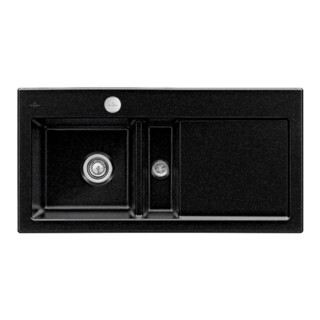 V&B Évier encastré Subway 60 Flat gauche, avec garniture vidage, excentrique, chromite