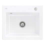 V&B Évier encastré Subway 60 S Flat avec garniture vidage, excentrique, blanc neige