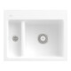V&B Évier encastré Subway 60 XM Flat avec garniture, commande manuelle, blanc pierre-1