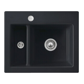 V&B Évier encastré Subway 60 XM Flat avec garniture de vidage, commande excentrique, graphite