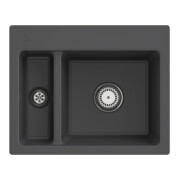 V&B Évier encastré Subway 60 XM Flat avec garniture vidage, commande manuelle, graphite