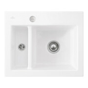 V&B Évier encastré Subway 60 XM Flat avec garniture vidage, excentrique, blanc neige