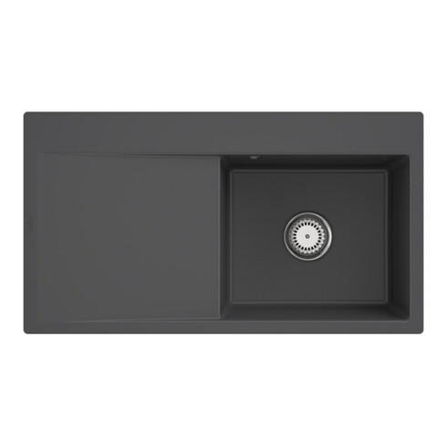 V&B Évier encastré Subway Style 50 Flat droite, avec garniture, graphite C-plus