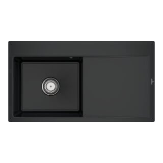 V&B évier encastré Subway Style 50 Flat G, avec garniture vidange, pure black