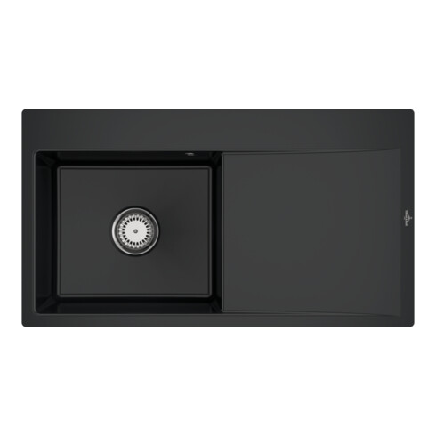 V&B évier encastré Subway Style 50 Flat G, avec garniture vidange, pure black