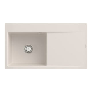 V&B Évier encastré Subway Style 50 Flat gauche, avec garniture, crema CeramicPlus