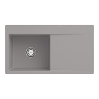 V&B Évier encastré Subway Style 50 Flat gauche, avec garniture, fossil C-plus