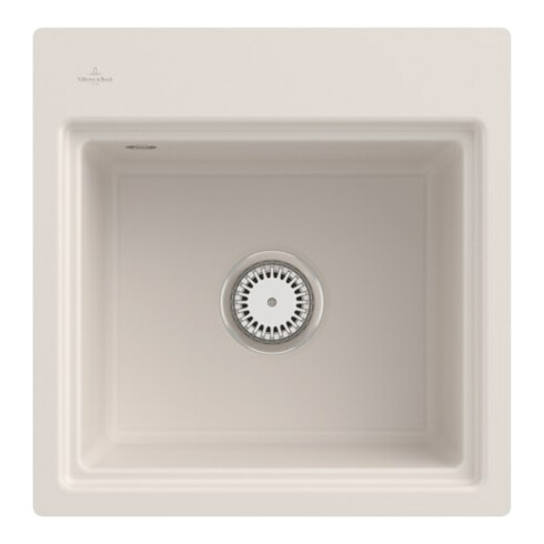 V&B Évier encastré Subway Style 50 S Flat Git., r, m Garniture vidange, crema C-plus