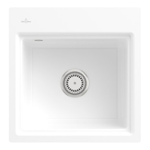 V&B Évier encastré Subway Style 50 S Flat, l, m vidage, excentrique, blanc alp C-plus