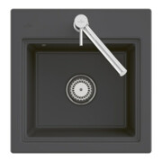 V&B Évier encastré Subway Style 50 S Flat, vidage à droite, mitigeur, blanc alp C-plus