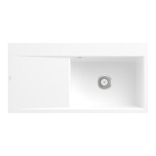 V&B évier encastré Subway Style 60 Flat droite, avec garniture, blanc C-plus