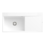 V&B Évier encastré Subway Style 60 Flat gauche, avec garniture vidage, blanc sn C-plus