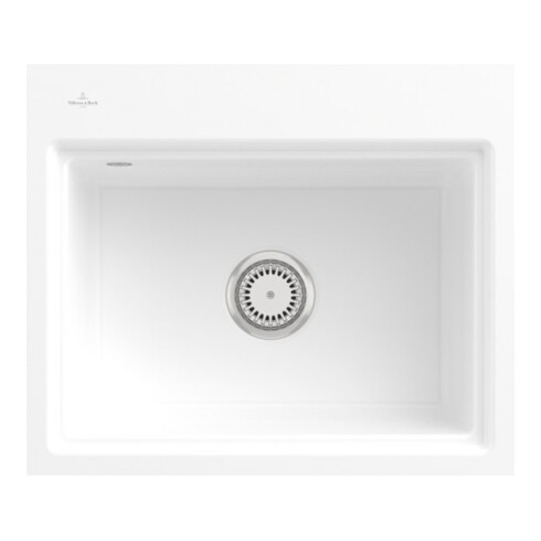 V&B Évier encastré Subway Style 60 S Flat droite, avec garniture, blanc alpin