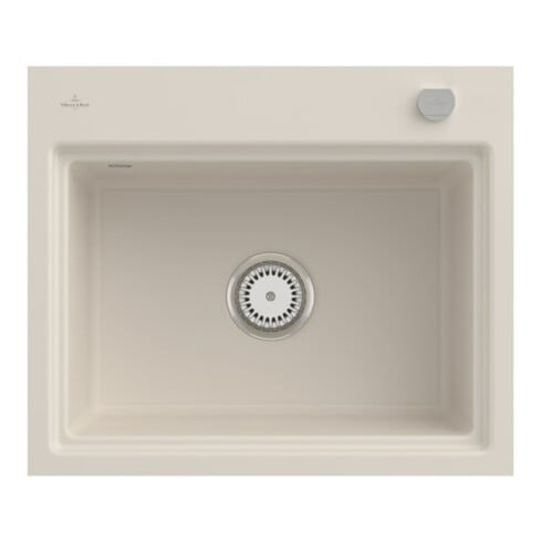 V&B Évier encastré Subway Style 60 S Flat droite, avec garniture, commande manuelle, crema