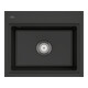 V&B Évier encastré Subway Style 60 S Flat droite, avec garniture, pure black-1