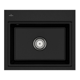 V&B Évier encastré Subway Style 60 S Flat droite, avec garniture vidage, commande manuelle, chromé