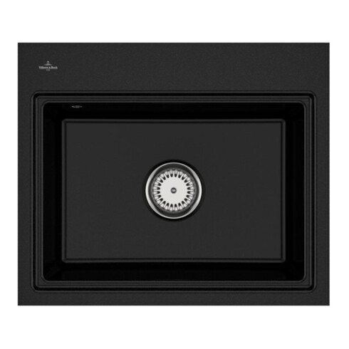 V&B Évier encastré Subway Style 60 S Flat droite, avec garniture vidage, commande manuelle, chromé