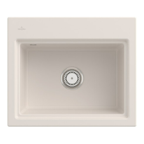 V&B Évier encastré Subway Style 60 S Flat gauche, avec garniture, excentrique, crema