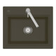 V&B Évier encastré Subway Style 60 S Flat gauche, avec garniture, excentrique, graphite-1