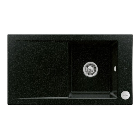 V&B Évier encastré Timeline 50 Flat avec garniture vidage, commande excentrique, chromite