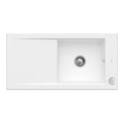 V&B Évier encastré Timeline 60 Flat avec garniture vidage, excentrique, blanc pierre