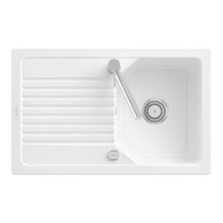 V&B Évier Linara 45 m Garniture vidage, excentrique, blanc alp CeramicPlus