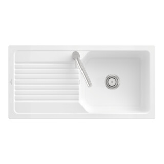 V&B Évier Linara 60 cm avec garniture vidage, manuel, sn blanc CeramicPlus