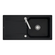 V&B Évier Linara 60 cm, garniture vidage, excentrique, noir pur