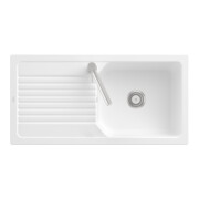 V&B Évier Linara 60 cm Garniture vidange, manuel, blanc brillant CeramicPlus