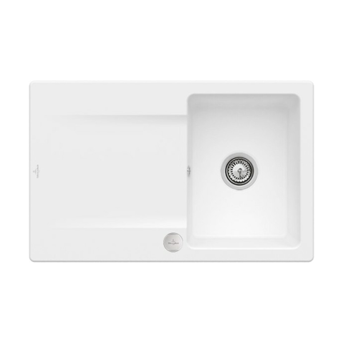 V&B Évier Siluet 45 avec garniture vidage, excentrique, acier blanc C-plus