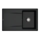 V&B Évier Siluet 45 m Garniture vidage, commande manuelle, noir pur-1