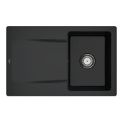 V&B Évier Siluet 45 m Garniture vidage, commande manuelle, noir pur