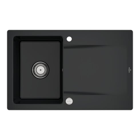 V&B Évier Siluet 45 m Garniture vidage, excentrique, noir pur