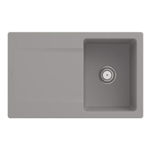 V&B Évier Siluet 45 m garniture vidage, manuel, fossil CeramicPlus