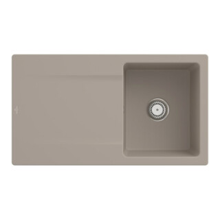 V&B Évier Siluet 50 m avec garniture de vidange, manuel, amande CeramicPlus