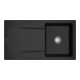 V&B Évier Siluet 50 m Garniture vidage, commande manuelle, noir pur-1