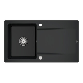 V&B Évier Siluet 50 m Garniture vidage, excentrique, noir pur