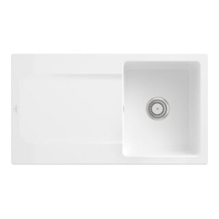 V&B Évier Siluet 50 m garniture vidage, manuel, blanc sn CeramicPlus