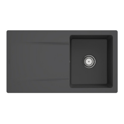 V&B Évier Siluet 50 m Garniture vidage, manuel, graphite CeramicPlus
