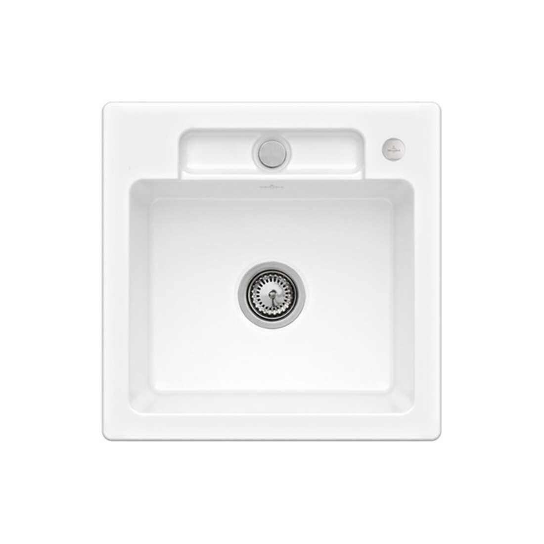V&B Évier Siluet 50 S avec garniture de vidage, excentrique, blanc alp CeramicPlus