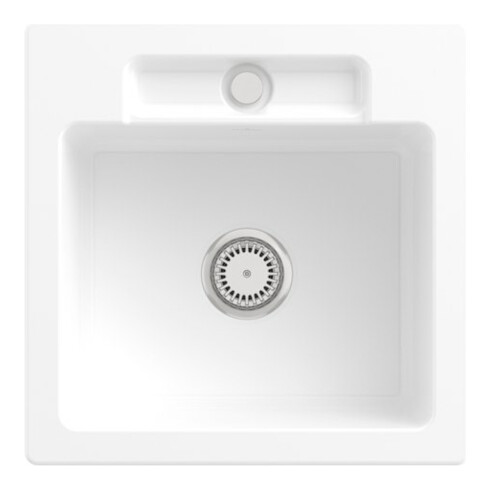 V&B Évier Siluet 50 S avec garniture, mitigeur, blanc alpin CeramicPlus