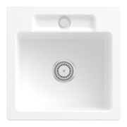 V&B Évier Siluet 50 S avec garniture, robinetterie, blanc satiné CeramicPlus