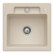 V&B Évier Siluet 50 S avec garniture vidage, excentrique, almond CeramicPlus