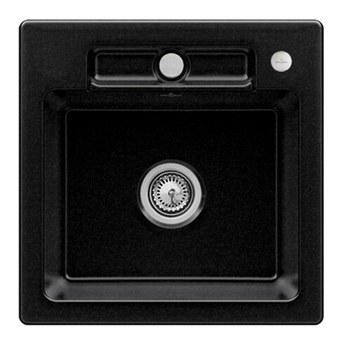 V&B Évier Siluet 50 S avec garniture vidage, excentrique, Chrome CeramicPlus