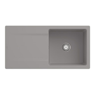 V&B Évier Siluet 60 cm avec garniture d'évacuation, rond avec commande manuelle, fossil