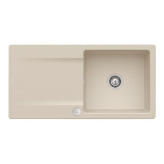 V&B Évier Siluet 60 cm avec garniture d'évacuation, rond avec excentrique, amande