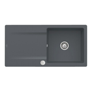 V&B Évier Siluet 60 cm avec garniture vidage, robinet avec excentrique, graphite