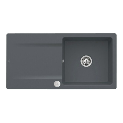 V&B Évier Siluet 60 cm avec garniture vidage, robinet avec excentrique, graphite